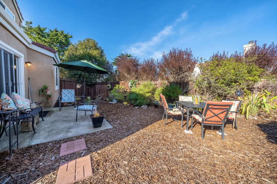 Backyard with outdoor seating