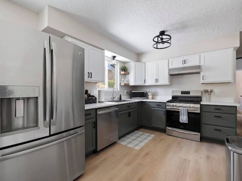 Oversized fridge. Keurig coffee bar provided