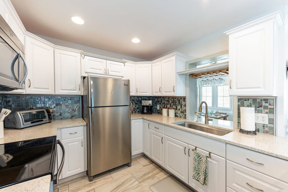 The kitchen is fully equipped with everything you need to cook home-cooked meals
