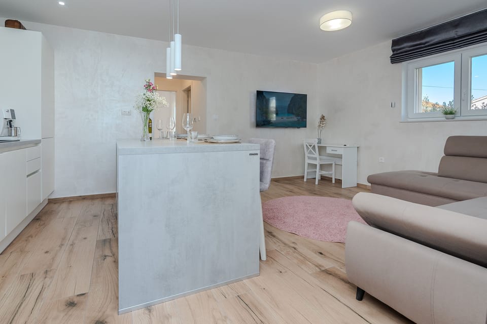 Open concept living room and kitchen