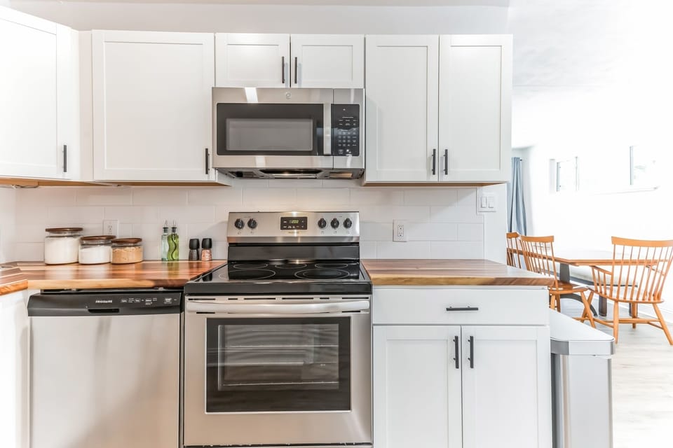 Indoors, Kitchen, Microwave, Oven, Chair