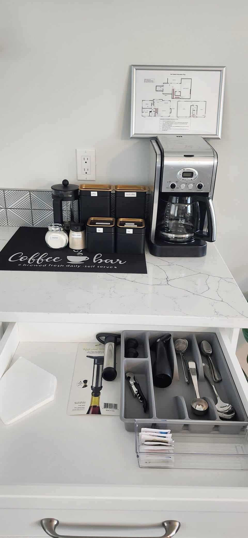 Coffee/tea station.