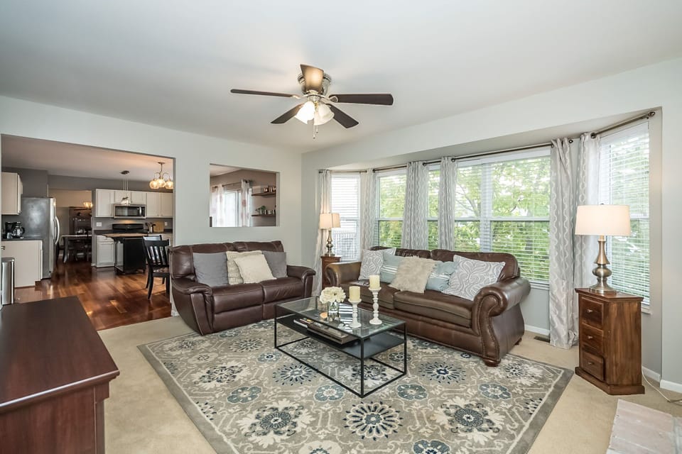 Comfortable living room with lots of natural light.