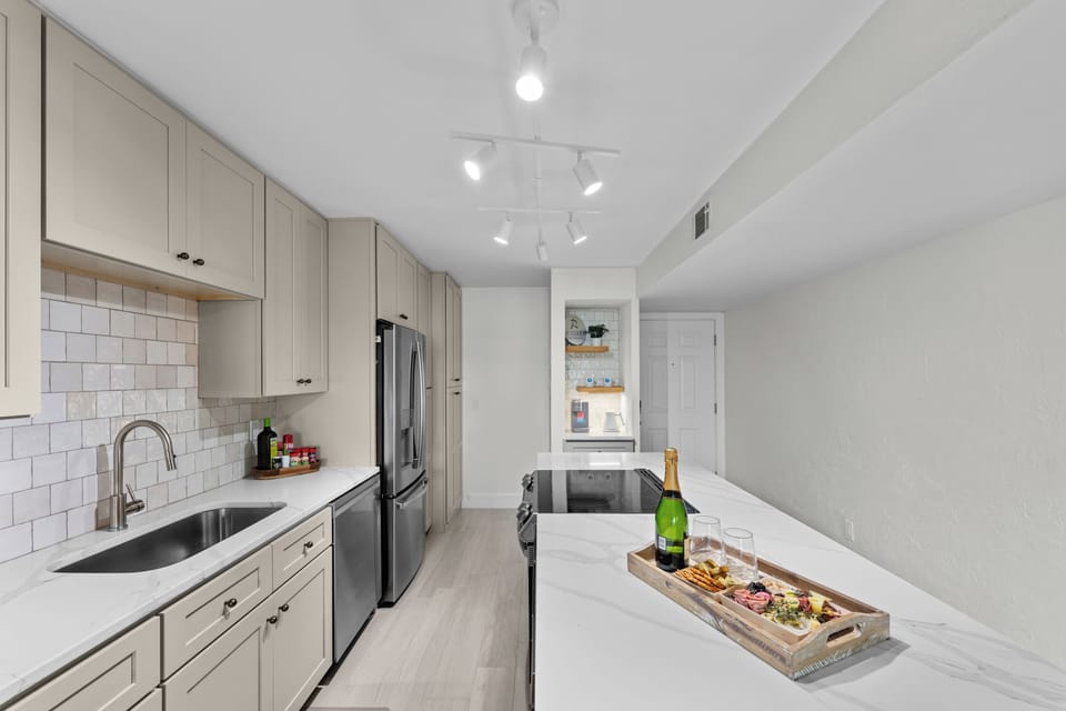 There's plenty of work space for cooking