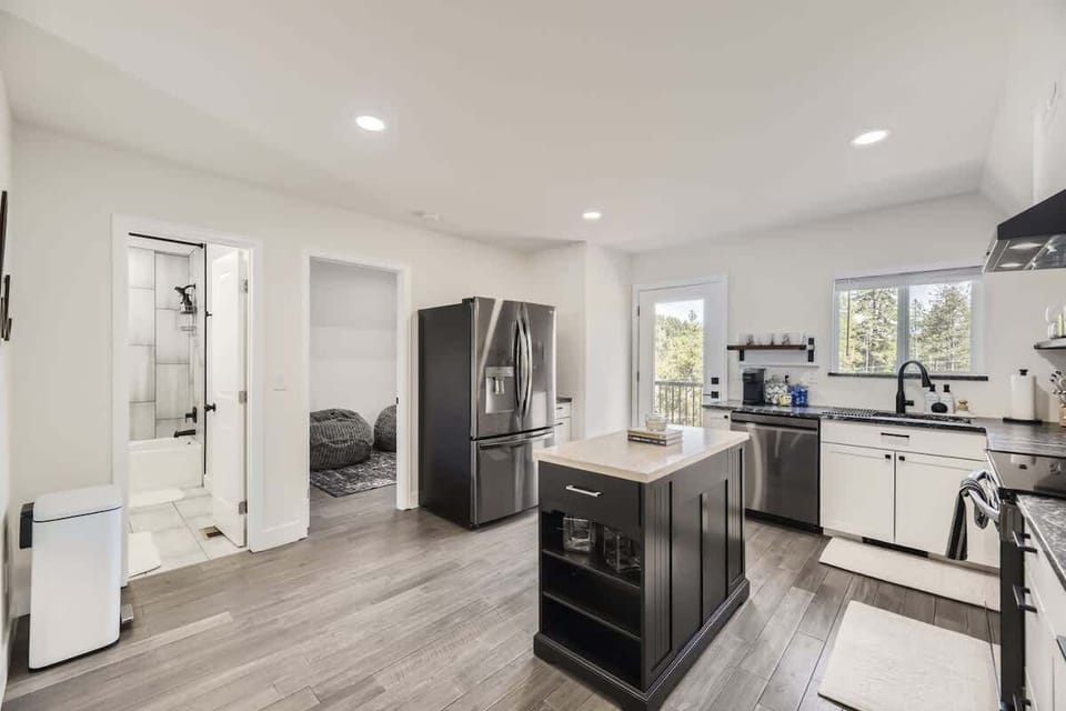 Whip up a delicious meal or enjoy a quick snack in this stylish, functional space.