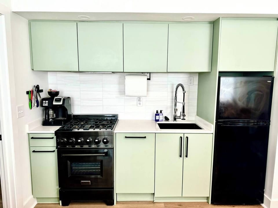 Our kitchen nook is compact but full of all that you may need! 