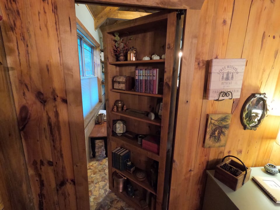 Secret door to bathroom!