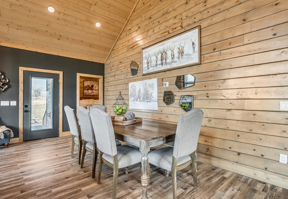 The dining area is the perfect blend of style and comfort, offering a great spot for meals and conversations.