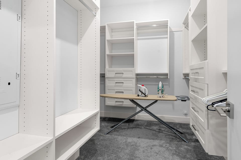walk in closet in the master bedroom