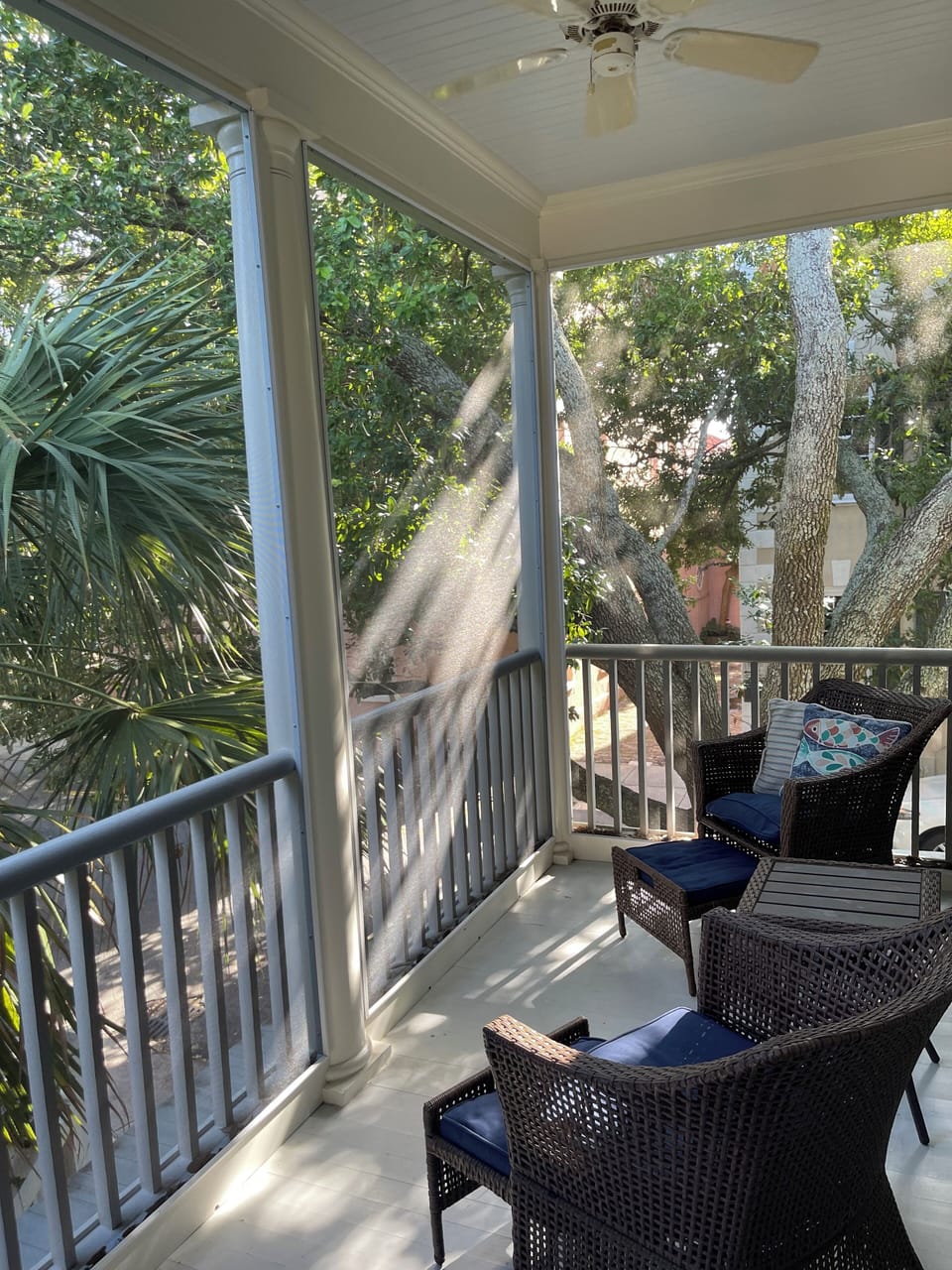 One end of large 2nd floor screened piazza