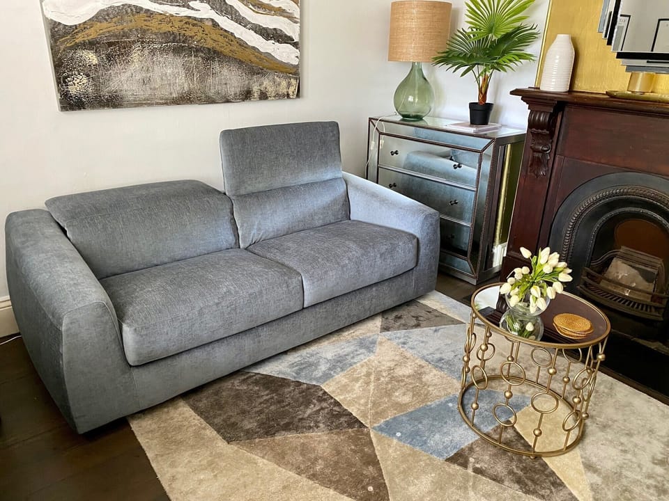 SOFA BED: The double sofa bed comfortably sleeps two. Bedding provided.