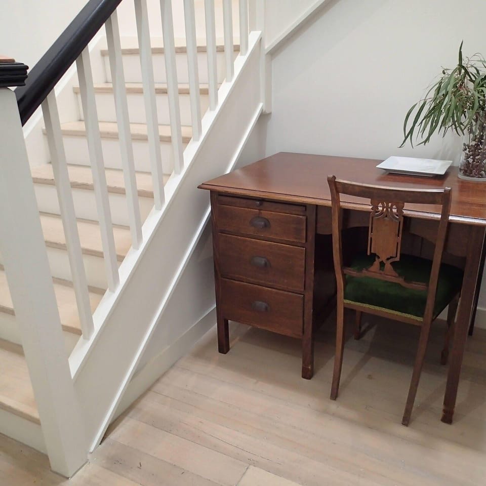 HALL DESK: A ground floor desk in the entrance hall provides another useful work space or just a place to drop your keys.