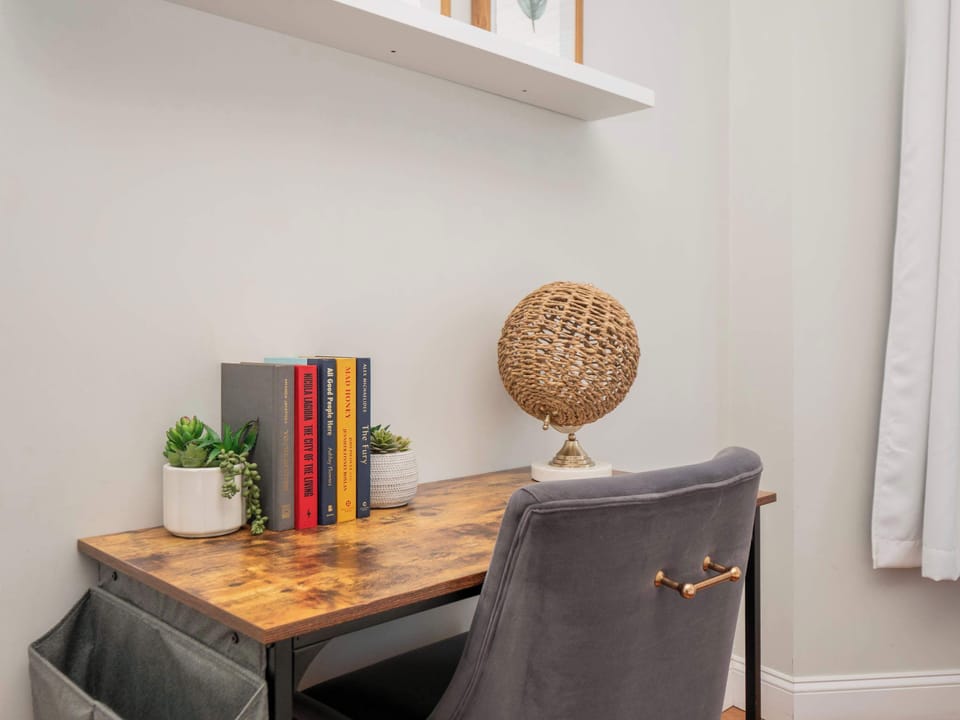 Get some work done from the desk in the bedroom