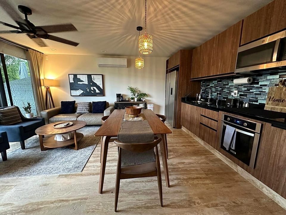 Kitchen connected to the main living space
