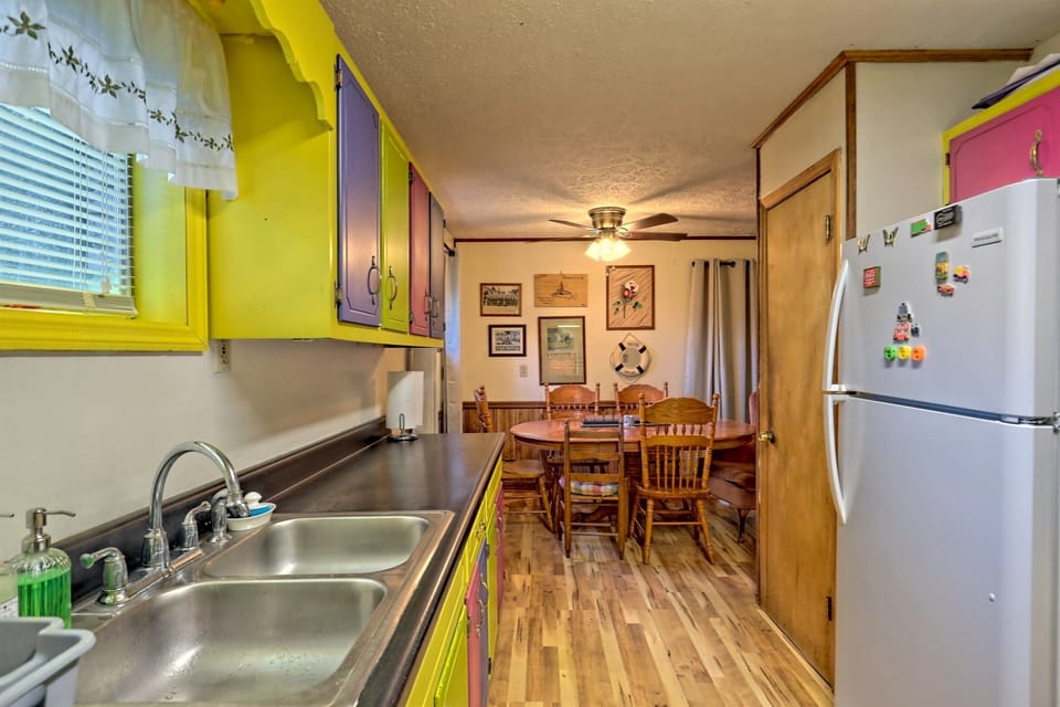 The dining space feels homey and perfect.