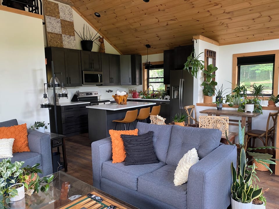 Family room looking into Kitchen and Dining 