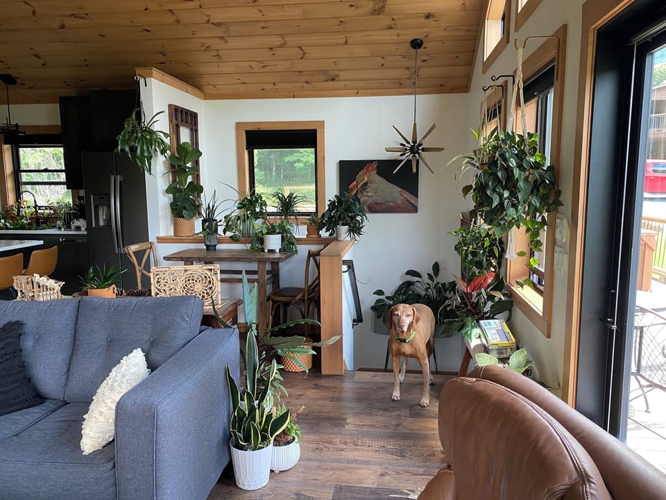 From family looking at dining and stairs
