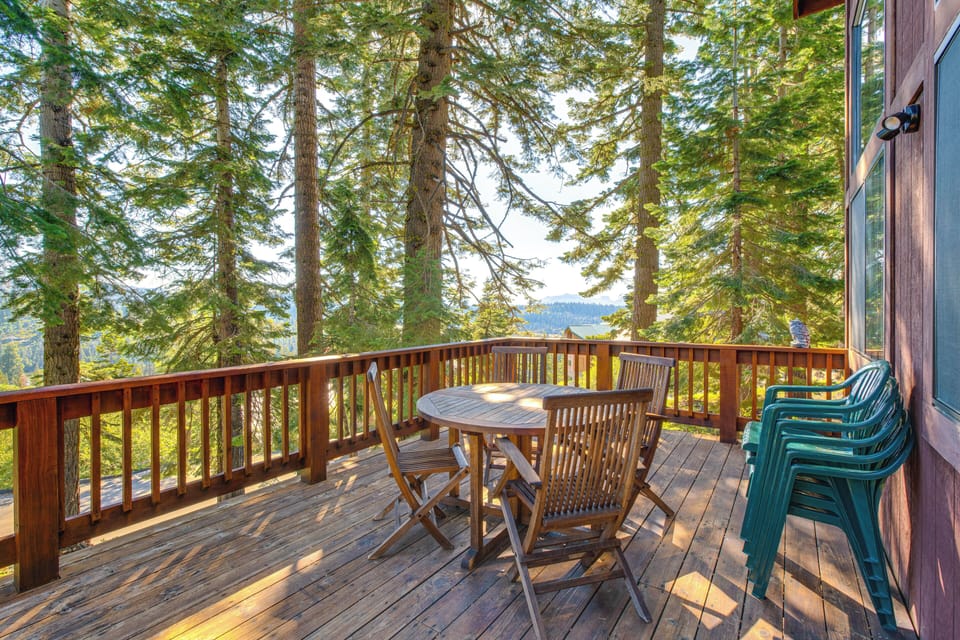 Deck | Outdoor Dining Area | Grill | Mountain & Lake Views