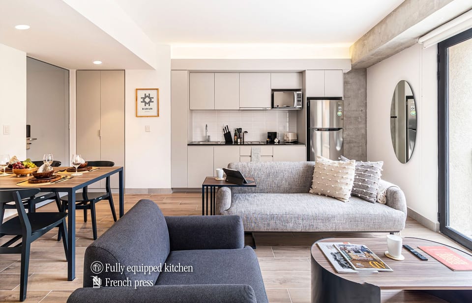 The building contains several similar units, Furniture, decor, and amenities may vary.