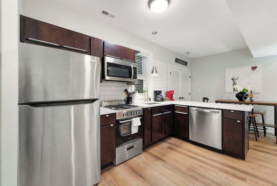 Sleek kitchen layout ready for effortless cooking.