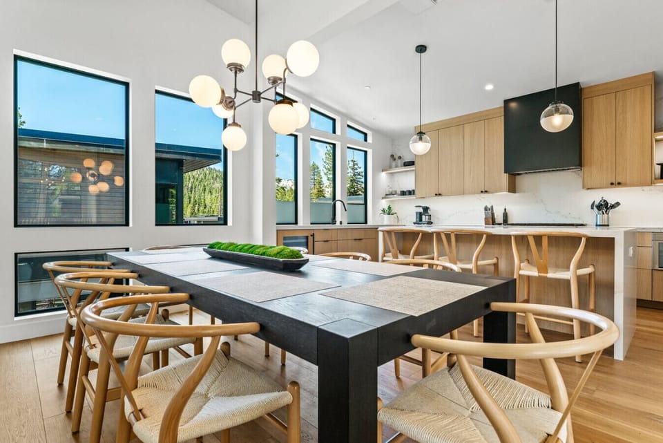 Wood, stone, and glass — natural materials in refined balance.