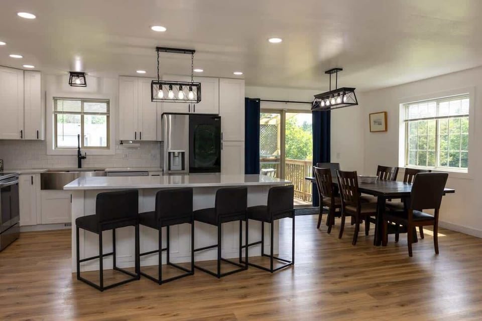 "Contemporary kitchen with all the essentials for your stay."