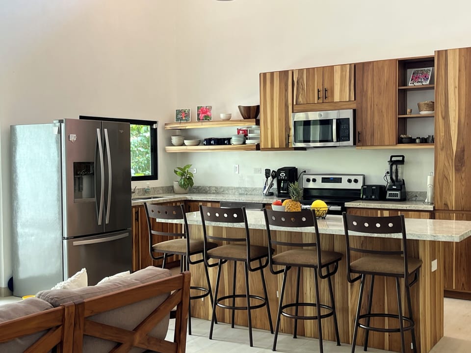 Spacious kitchen with huge island.