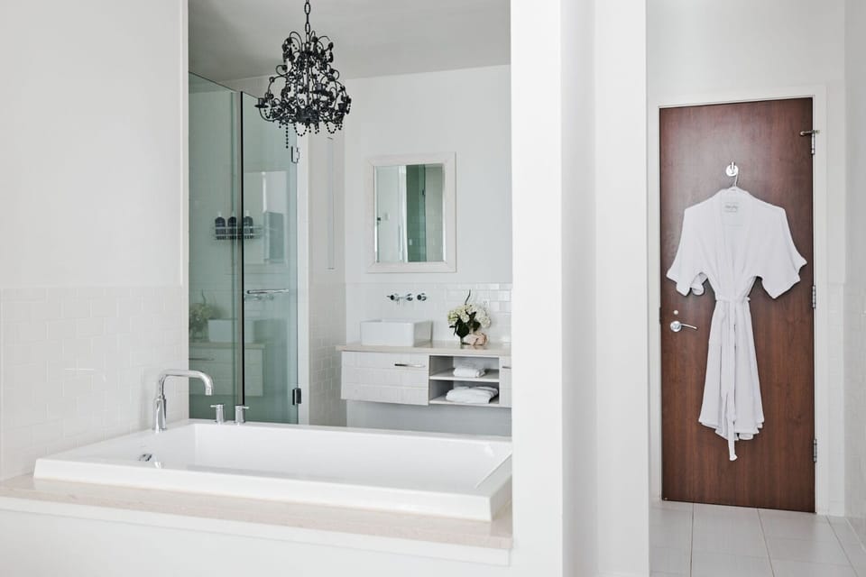 Soak in the deep tub for a spa-like reset.