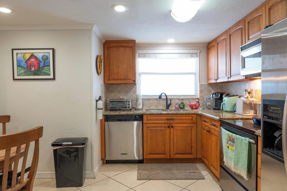 Fully equipped kitchen with modern appliances