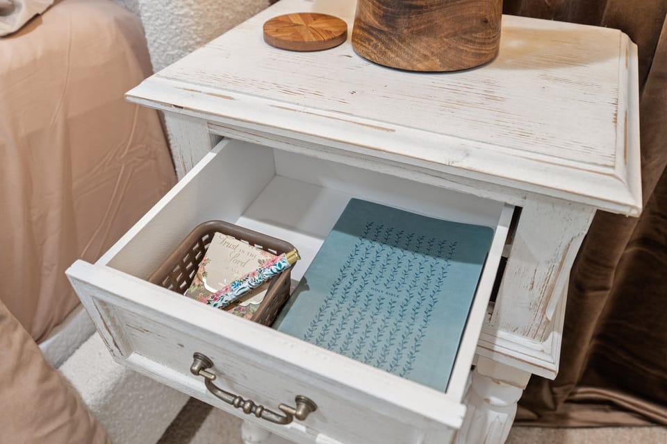 Holy Bible in all bedroom nighstands