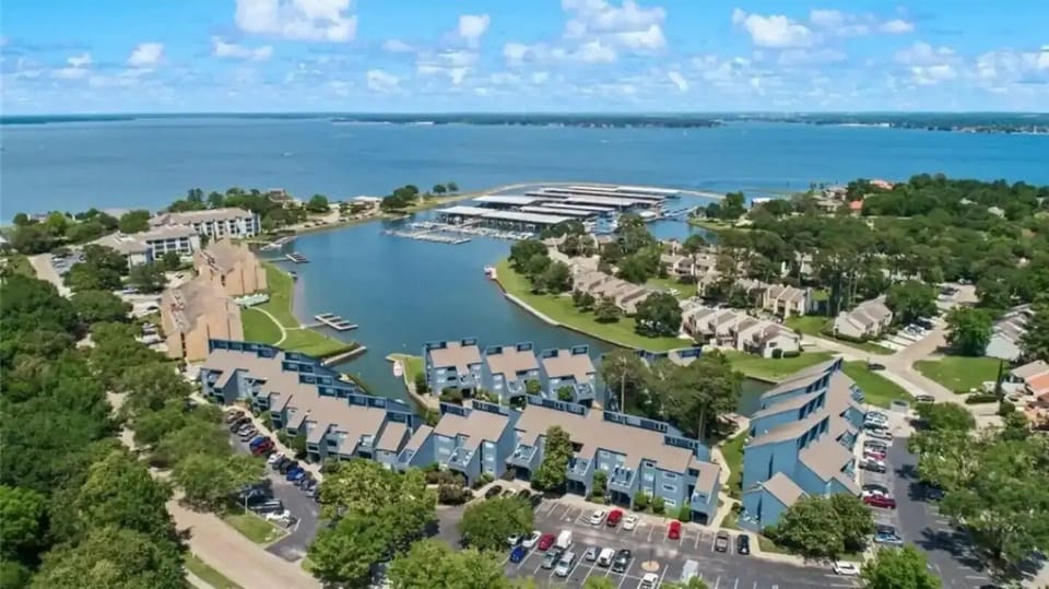 View of the complex out to the lake.