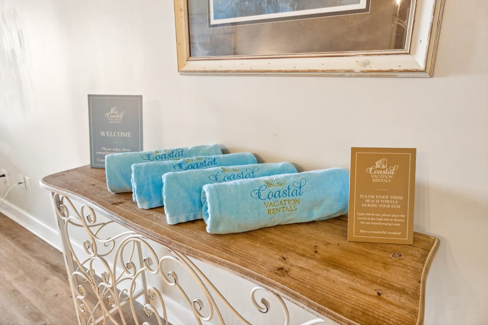 Complimentary beach towels that come with property