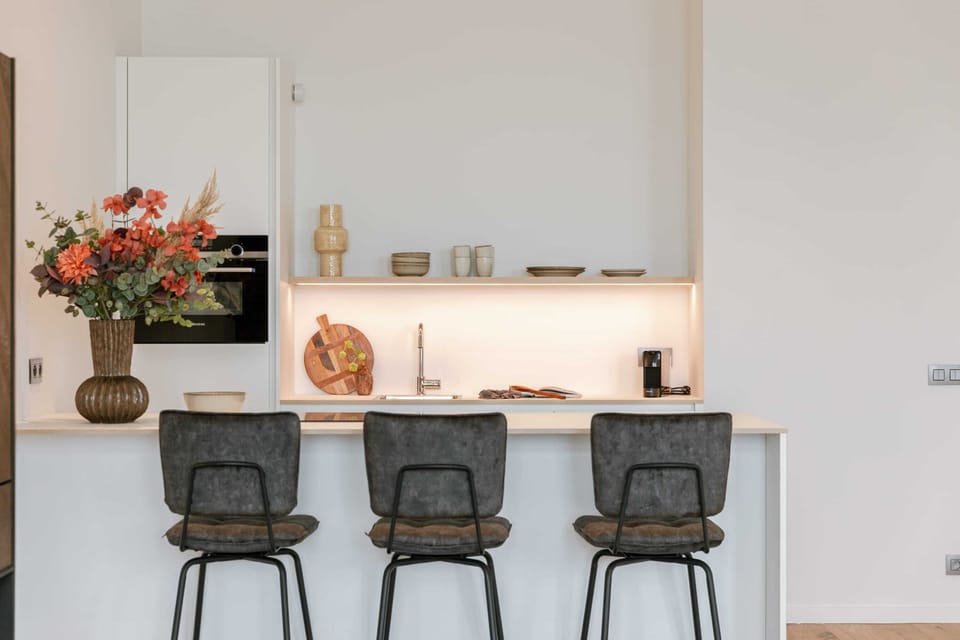 Stylish kitchen with breakfast bar