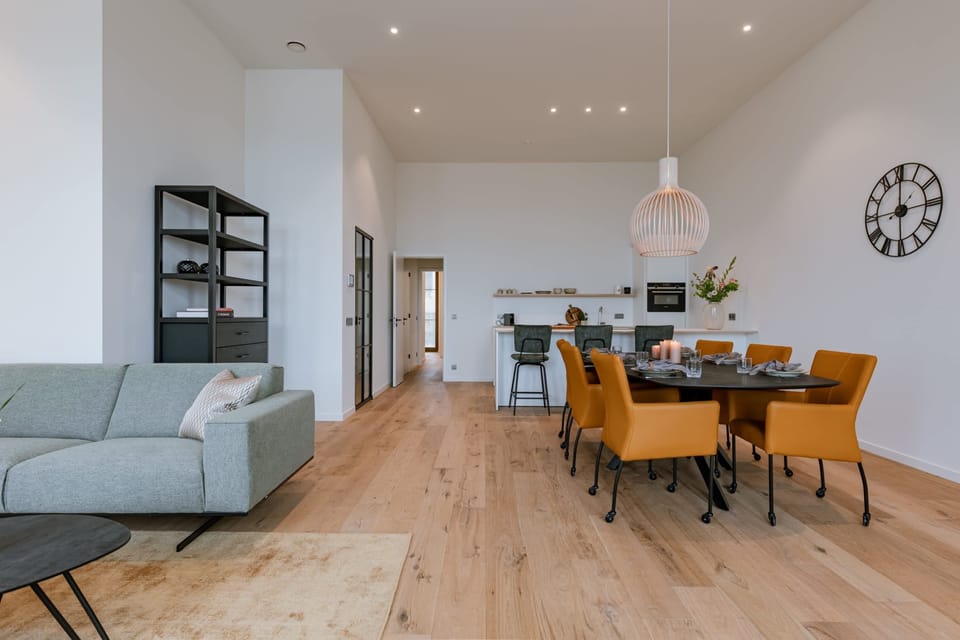 Bright, open living and dining area