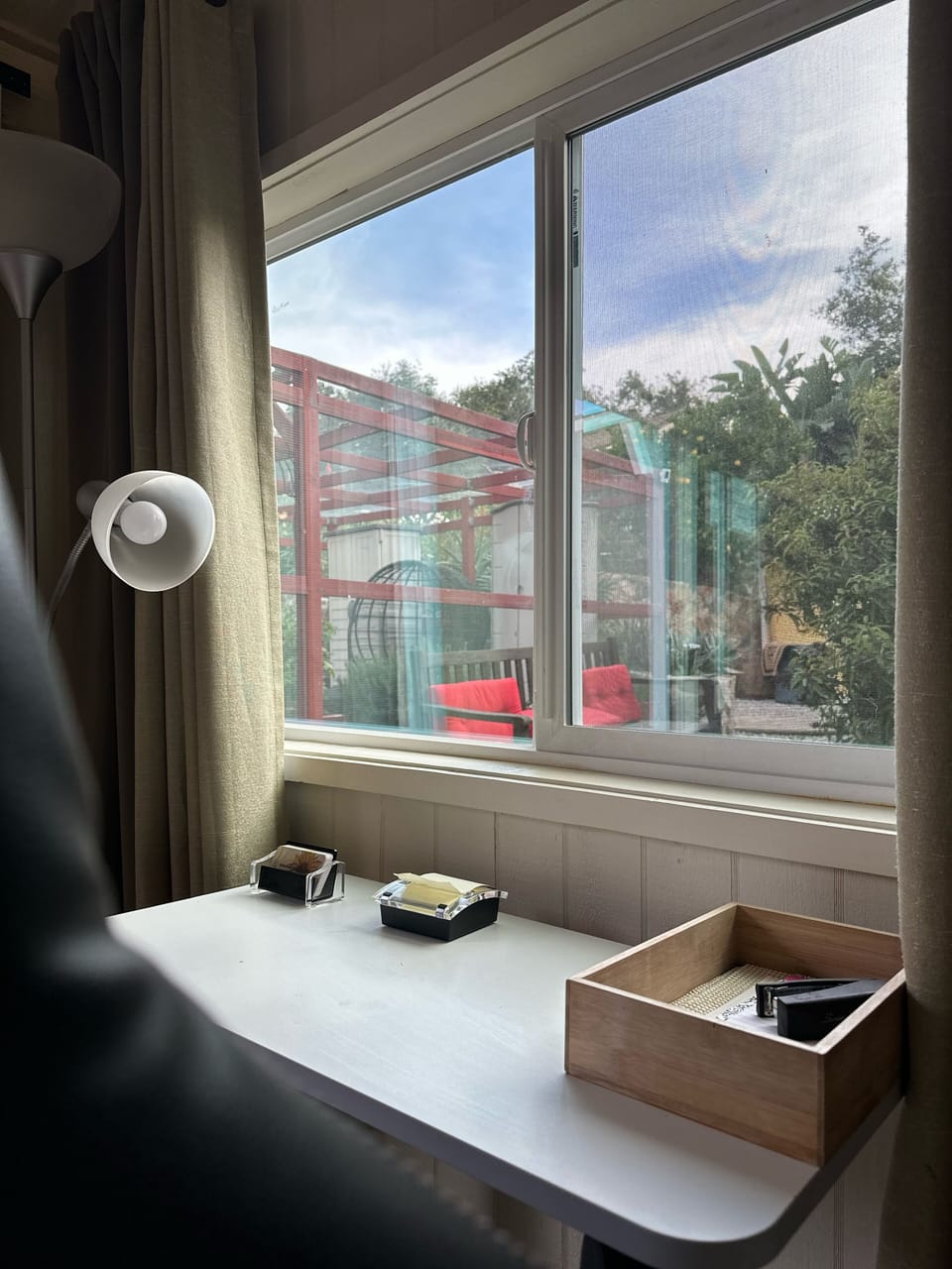 View Through the Side Window Over the Dedicated Workspace