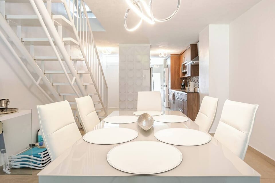 Our open-layout dining room is perfect for enjoying a nice meal. 