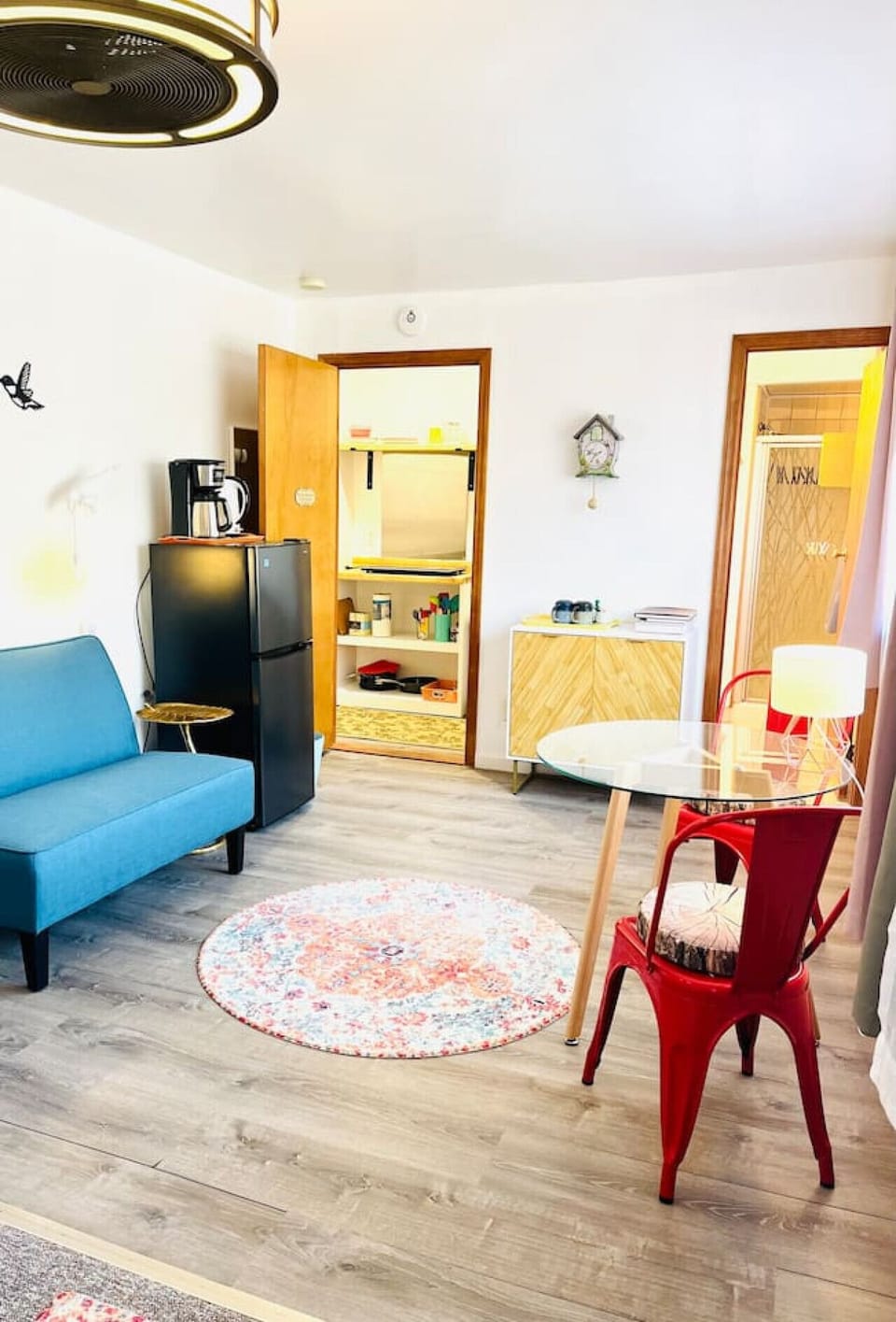 The friendly suite has large windows that bring plentiful daylight into the room.