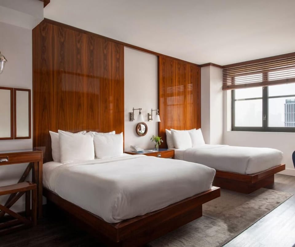 Stretch out comfortably in a spacious double-queen room layout.