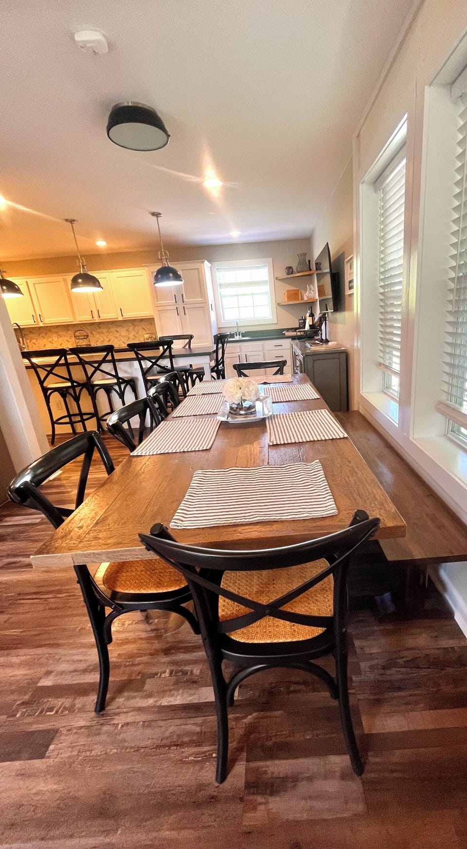 Huge kitchen with large dining table and Island (seating for 14). 