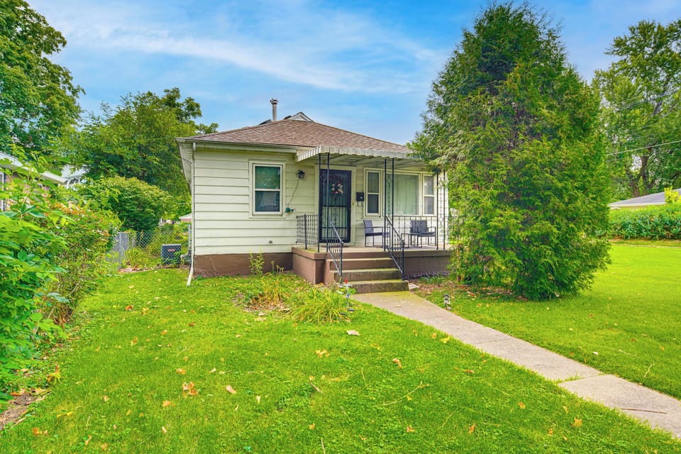 Home Exterior | Furnished Porch | 1 Mi to Downtown