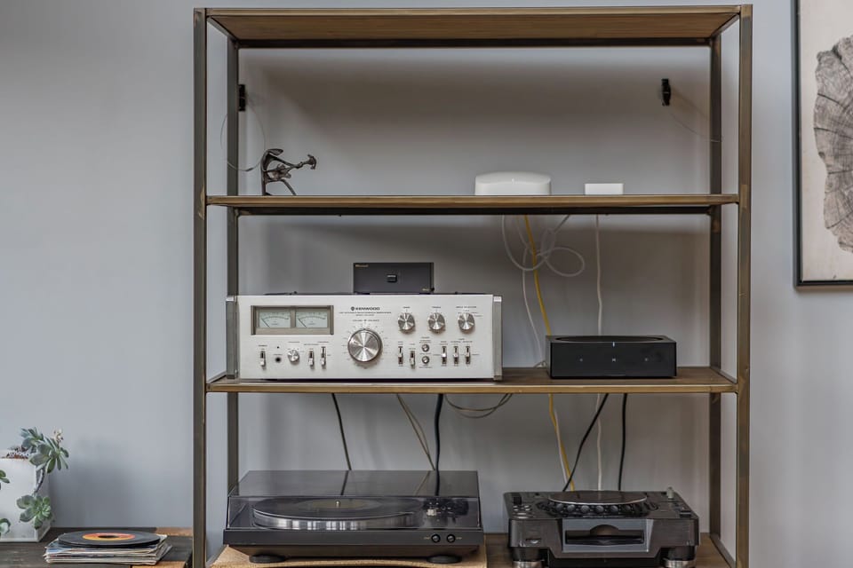 Old school spins bring a lively vibe to the space.