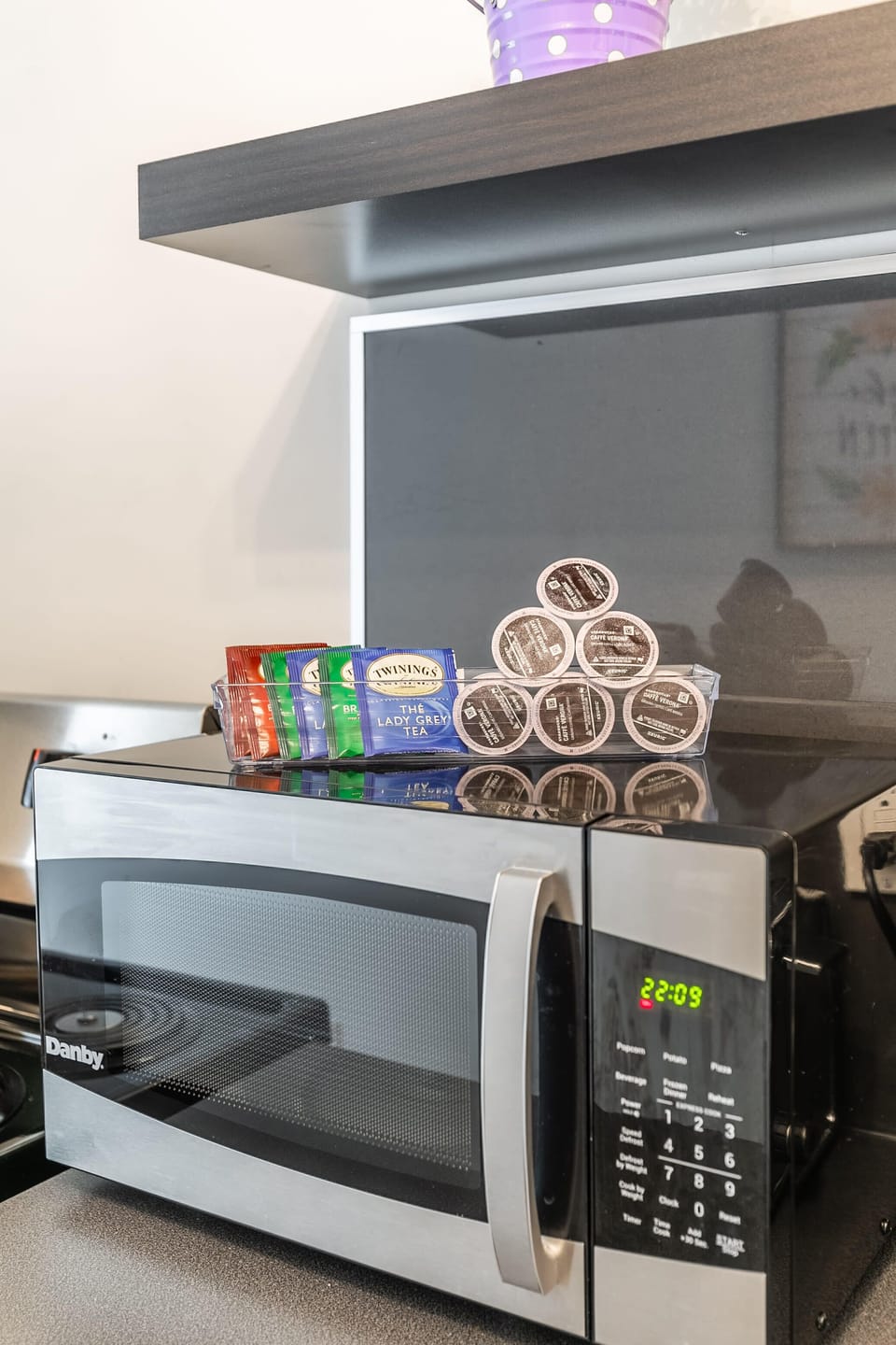 Convenient Microwave And Beverage Selection