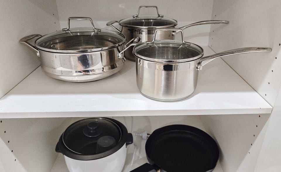 Scanpan cookware included so guests can prepare meals with confidence.