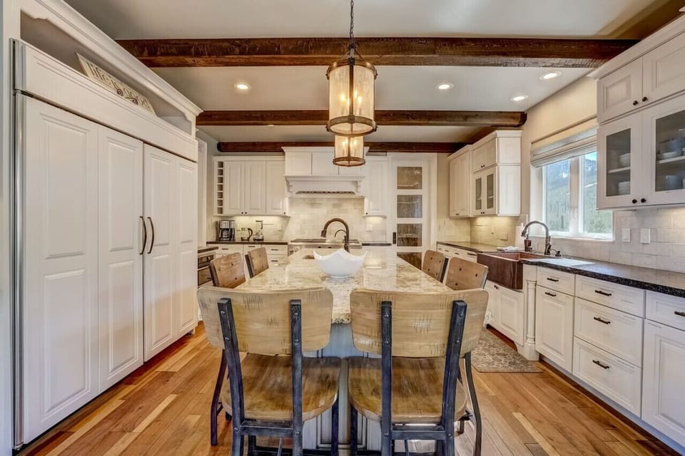 Fully stocked chef's kitchen with double fridge