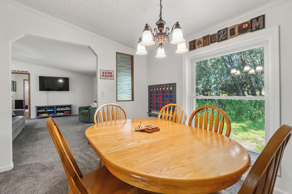 Game room with Connect Four on the wall!