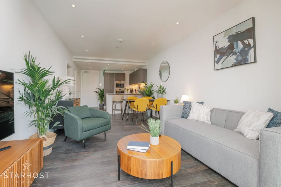 This open living space is the social hub of the apartment
