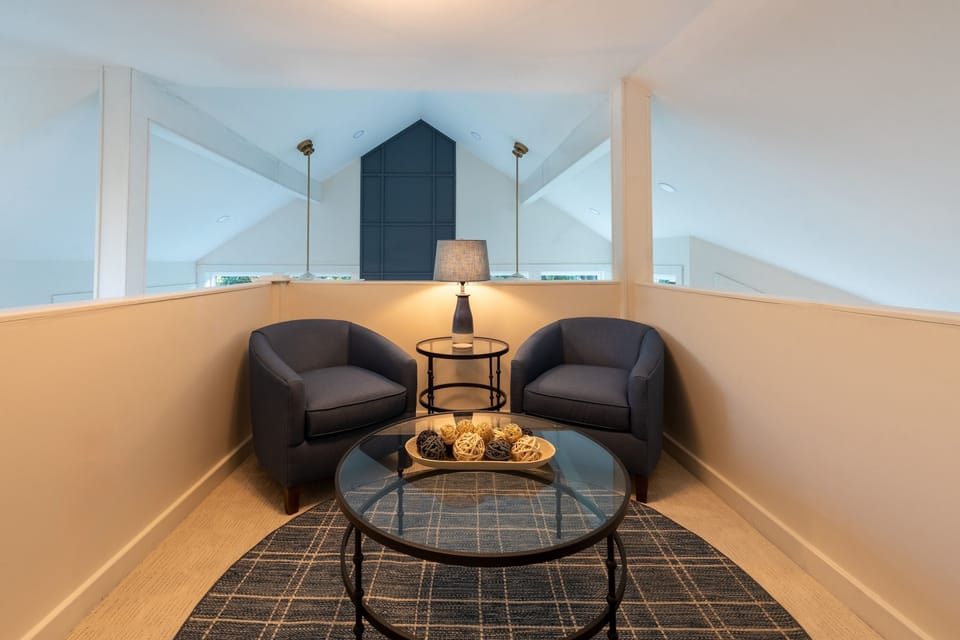 Private reading and meditation area off the primary bedroom. 