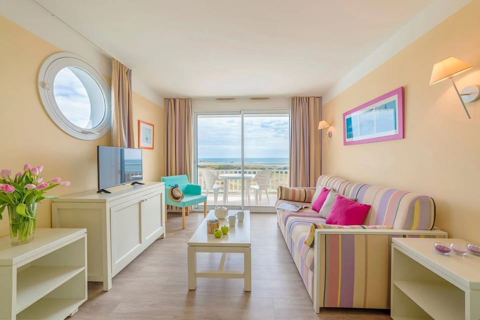 Kick back your feet and relax in the cosy living area.