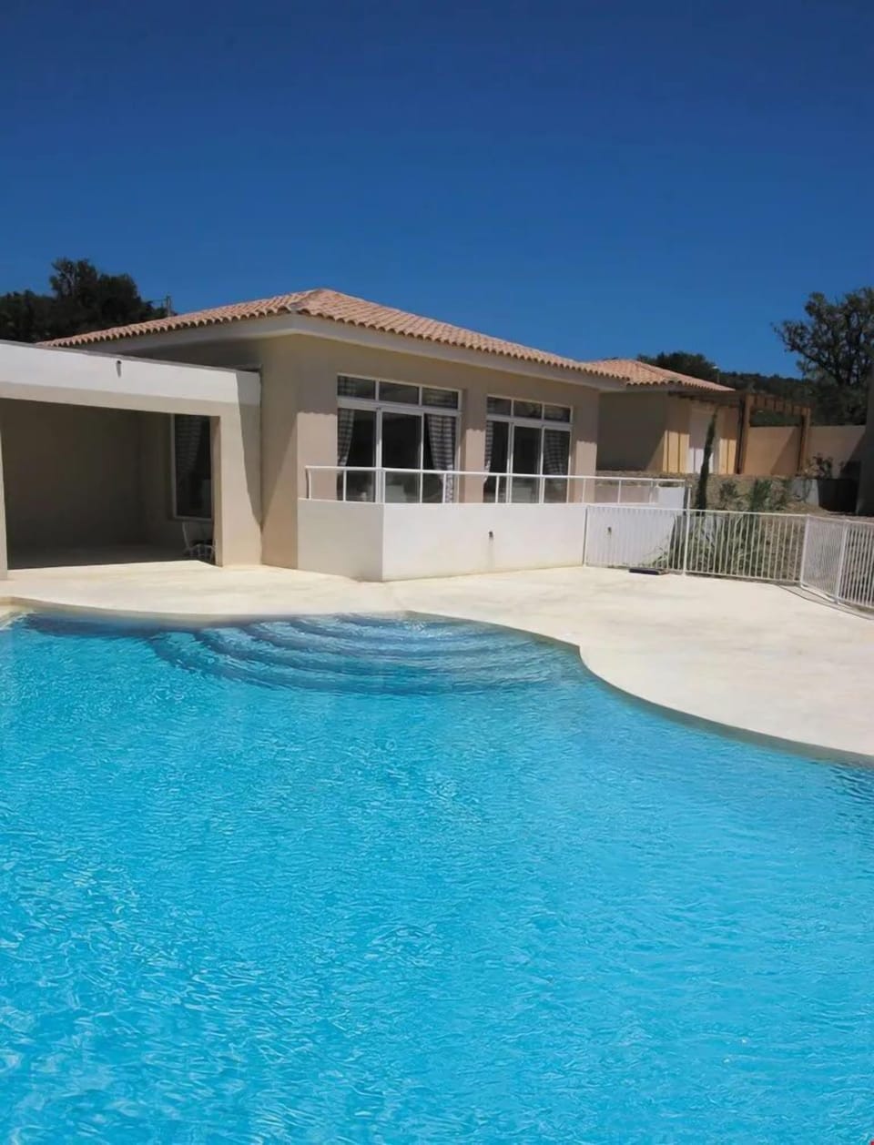 Take a dip in the outdoor pool after exploring the area.