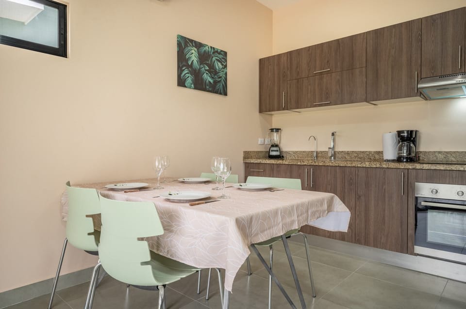Kitchen and dining areas